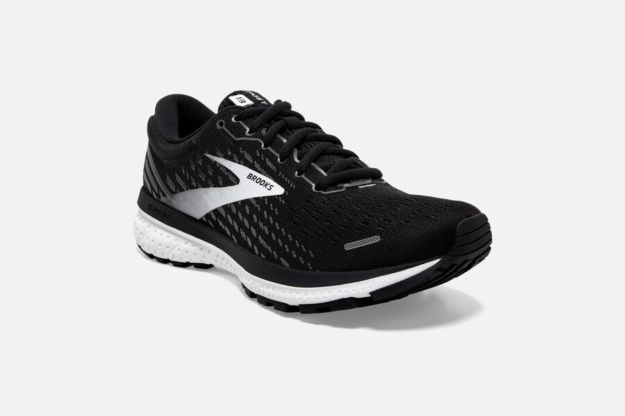 Brooks Ghost 13 Road Running Shoes Womens - Black/White - TZFVX-0563